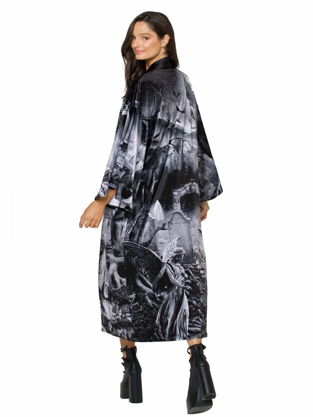 Blackmilk Necropolis Velvet Swan Kimono - Picture 3 of 8
